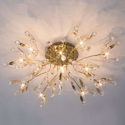 Plafonnier cristal doré 78 cm - Gutenstein