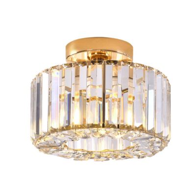 Plafonnier cristal doré glamour avec douille E27 Vetro Light Prestige
