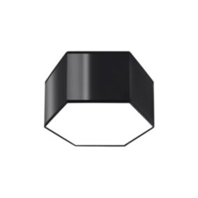 Plafonnier cube en PVC noir 30,5 x 15,5 cm