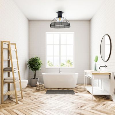 Plafonnier de salle de bain Auguste IP44 E27 40W noir Seynave