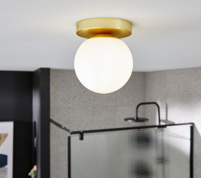 Plafonnier de salle de bain Dorres E14 40W IP44 Ø16cm GoodHome or