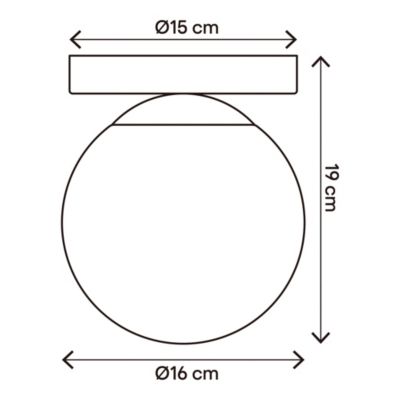 Plafonnier de salle de bain Dorres E14 40W IP44 Ø16cm GoodHome or