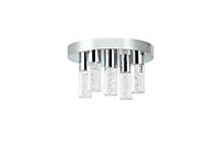 Plafonnier de salle de bain Myvat LED intégrée 1200lm 14W IP44 Ø28cm blanc GoodHome argent