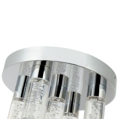 Plafonnier de salle de bain Myvat LED intégrée 1200lm 14W IP44 Ø28cm blanc GoodHome argent