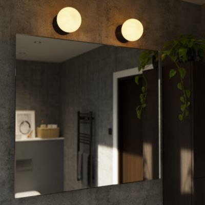 Plafonnier de salle de bain noir E14 10W IP44 GoodHome Hoatzin