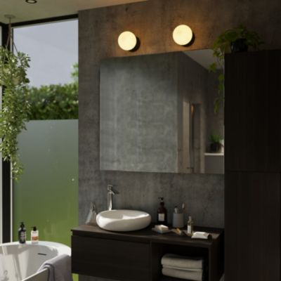 Plafonnier de salle de bain noir E14 10W IP44 GoodHome Hoatzin