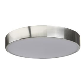 Plafonnier de salle de bain Myvat LED intégrée 1200lm 14W IP44 Ø28cm blanc  GoodHome argent