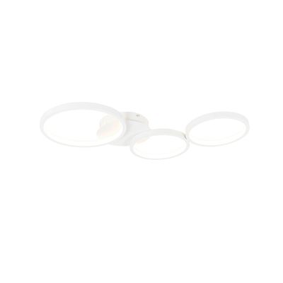 Plafonnier design blanc avec LED intégrée 3 niveaux de luminosité 3 lumières - Pande