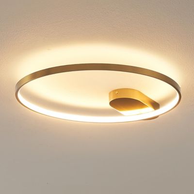Plafonnier design cercle doré 50 cm - Evelia