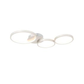 Plafonnier design en acier avec LED intégrée à intensité variable 3 niveaux 3 lumières - Pande