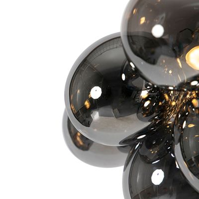 Plafonnier design noir avec verre fumé 4 lumières - Uvas