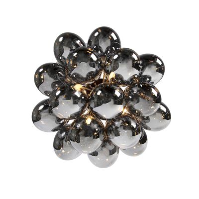 Plafonnier design noir avec verre fumé 4 lumières - Uvas