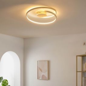 Plafonnier doré double boucle LED - Millenium