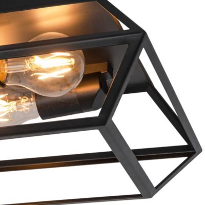 Plafonnier E27 10W GoodHome Nantan noir mat L.30 x l.30 x H.15 x P.30 cm