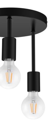 Plafonnier E27 28W GoodHome Lognes noir mat H.31 x Ø25 cm