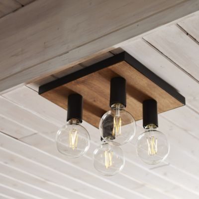 Plafonnier E27 40W Corep Conrad marron L.30 x H.10 x P.30 cm