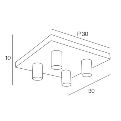 Plafonnier E27 40W Corep Conrad marron L.30 x H.10 x P.30 cm