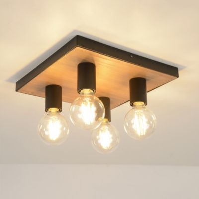 Plafonnier E27 40W Corep Conrad marron L.30 x H.10 x P.30 cm