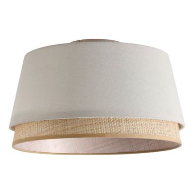 Plafonnier E27 40W raphia et tissu beige Ø38cm Eglo, Tabley 2