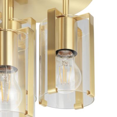 Plafonnier E27 42W GoodHome Saiphi effet laiton H.30 x Ø25 cm