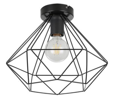 Plafonnier E27 42W GoodHome Smertrio noir mat H.27.5 x Ø28 cm