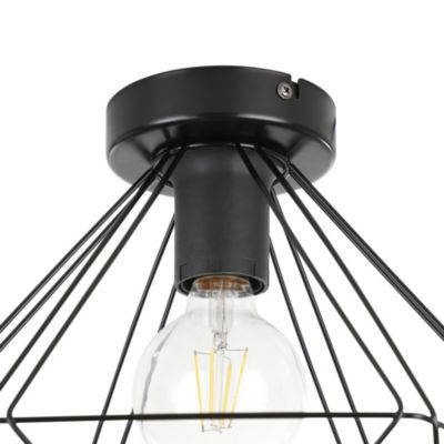 Plafonnier E27 42W GoodHome Smertrio noir mat H.27.5 x Ø28 cm