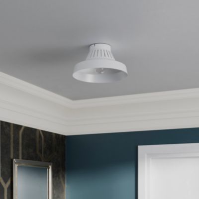 Plafonnier E27 42W GoodHome Yarra blanc mat H.15.5 x Ø30 cm