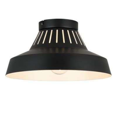 Plafonnier E27 42W GoodHome Yarra noir mat H.15.5 x Ø30 cm