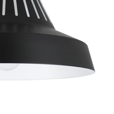 Plafonnier E27 42W GoodHome Yarra noir mat H.15.5 x Ø30 cm