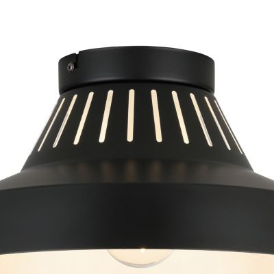 Plafonnier E27 42W GoodHome Yarra noir mat H.15.5 x Ø30 cm