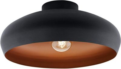 Plafonnier E27 60W Eglo Mogano noir H.17 x Ø40 cm