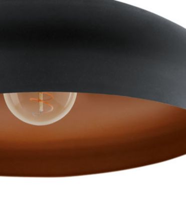 Plafonnier E27 60W Eglo Mogano noir H.17 x Ø40 cm