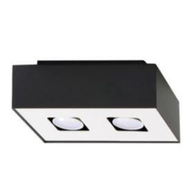 Plafonnier en acier 2 lampes 24x14x11cm Sollux