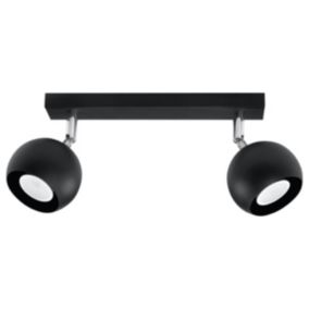 Plafonnier en acier 2 lampes 30x10x16cm Sollux