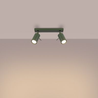 Plafonnier en acier 2 lampes 30x6x17cm Sollux