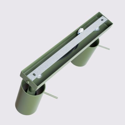Plafonnier en acier 2 lampes 30x6x17cm Sollux