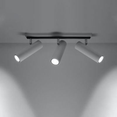 Plafonnier en acier 3 lampes 45x6x20cm Sollux