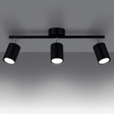 Plafonnier en acier 3 lampes 46x8x20cm Sollux
