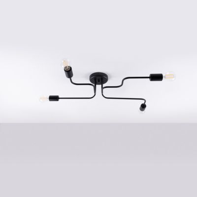 Plafonnier en acier 4 ampoules 4000K - 78x58x15.5cm Sollux