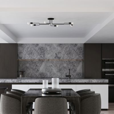 Plafonnier en acier 4 ampoules 4000K - 78x58x15.5cm Sollux