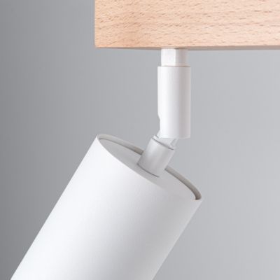 Plafonnier en acier/bois 2 lampes 46x30x17.5cm Sollux