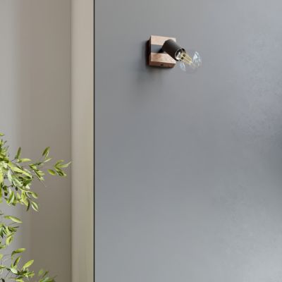 Plafonnier en acier/bois 3 ampoules 3000K - 53x15x14cm Sollux