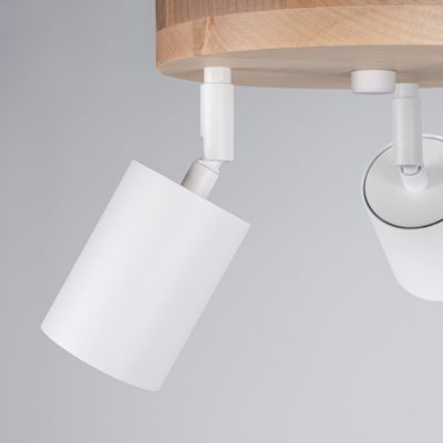 Plafonnier en acier/bois 3 ampoules 4000K - 33x33x17cm Sollux