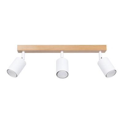 Plafonnier en acier/bois 3 lampes 61x45x17.5cm Sollux