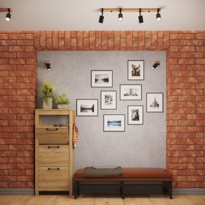 Plafonnier en acier/bois naturel 3 ampoules 3000K - 54x6x17.2cm Sollux