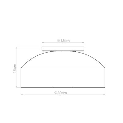 Plafonnier en acier/PVC 4 lampes 30x30x15cm Sollux