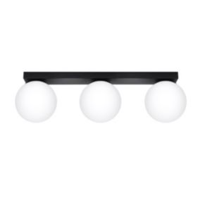 Plafonnier en acier/verre 3 lampes 50x12x14.5cm Sollux