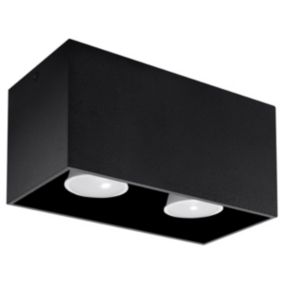 Plafonnier en aluminium 2 lampes 20x10x10cm Sollux