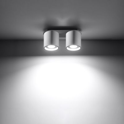 Plafonnier en aluminium 2 lampes 26x10x12cm Sollux