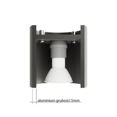 Plafonnier en aluminium 2 lampes 26x10x12cm Sollux